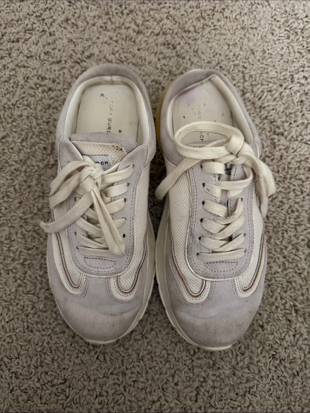 Tory Burch Women's Cream Suede & Mesh Low-Top Sneakers